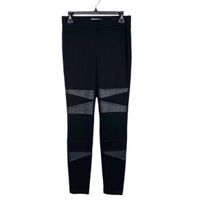 Two by Vince Camuto Women's Black Faux Leather Trim Moto Leggings Size XS